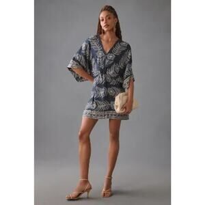 Omika Dress Womens XL Multicolor Floral Printed Twisted Drape Dress Back Cutout